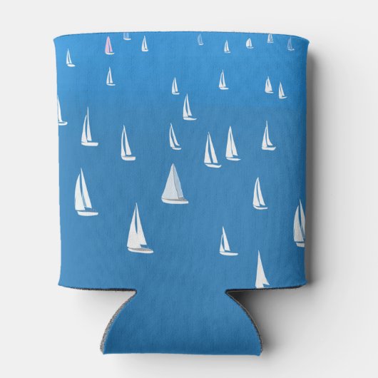 Zeilboten in diep blauw Zee - Regatta Sailships Blikjeskoeler (Achterkant)