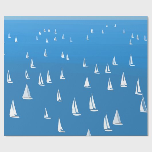 Zeilboten in diep blauw Zee - Regatta Sailships Cadeaupapier (Vlak)