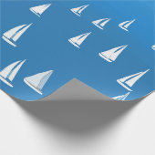 Zeilboten in diep blauw Zee - Regatta Sailships Cadeaupapier (Hoek)