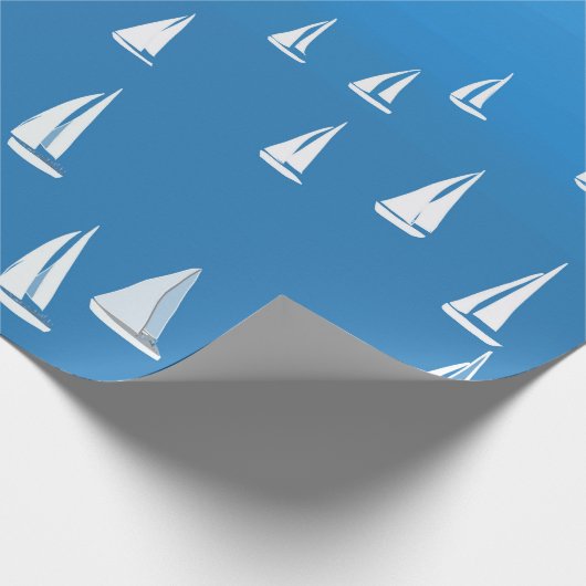 Zeilboten in diep blauw Zee - Regatta Sailships Cadeaupapier (Hoek)