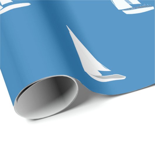 Zeilboten in diep blauw Zee - Regatta Sailships Cadeaupapier (Rol Hoek)