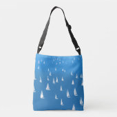Zeilboten in diep blauw Zee - Regatta Sailships Crossbody Tas (Achterkant)