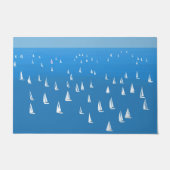 Zeilboten in diep blauw Zee - Regatta Sailships Deurmat (Voorkant)