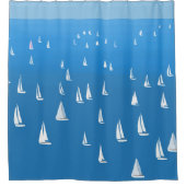 Zeilboten in diep blauw Zee - Regatta Sailships Douchegordijn (Voorkant)