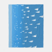Zeilboten in diep blauw Zee - Regatta Sailships Fleece Deken (Voorkant)