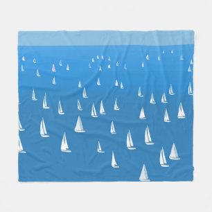 Zeilboten in diep blauw Zee - Regatta Sailships Fleece Deken