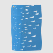 Zeilboten in diep blauw Zee - Regatta Sailships Golfhanddoek (Voorkant)