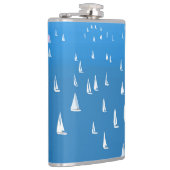 Zeilboten in diep blauw Zee - Regatta Sailships Heupfles (Rechts)