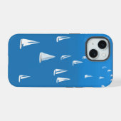 Zeilboten in diep blauw Zee - Regatta Sailships iPhone 15 Case (Achterkant horizontaal)