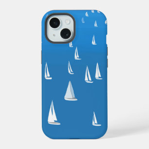 Zeilboten in diep blauw Zee - Regatta Sailships iPhone 15 Case
