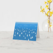 Zeilboten in diep blauw Zee - Regatta Sailships Kaart (Gele Bloem)