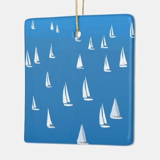 Zeilboten in diep blauw Zee - Regatta Sailships Keramisch Ornament (Links)