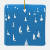 Zeilboten in diep blauw Zee - Regatta Sailships Keramisch Ornament (Achterkant)