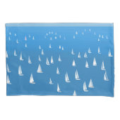 Zeilboten in diep blauw Zee - Regatta Sailships Kussensloop (Voorkant-Links)