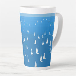 Zeilboten in diep blauw Zee - Regatta Sailships Latte Mok