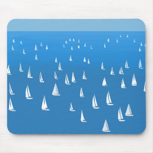 Zeilboten in diep blauw Zee - Regatta Sailships Muismat (Voorkant)