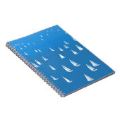 Zeilboten in diep blauw Zee - Regatta Sailships Notitieboek (Rechterzijde)