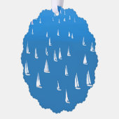 Zeilboten in diep blauw Zee - Regatta Sailships Ornament Kaart (Links)