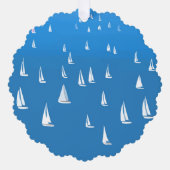 Zeilboten in diep blauw Zee - Regatta Sailships Ornament Kaart (Voorkant)