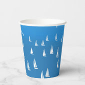 Zeilboten in diep blauw Zee - Regatta Sailships Papieren Bekers (Achterkant)