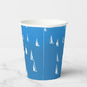 Zeilboten in diep blauw Zee - Regatta Sailships Papieren Bekers (Rechts)