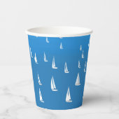 Zeilboten in diep blauw Zee - Regatta Sailships Papieren Bekers (Voorkant)