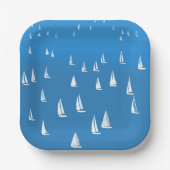 Zeilboten in diep blauw Zee - Regatta Sailships Papieren Bordje (Voorkant)