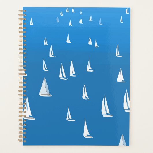 Zeilboten in diep blauw Zee - Regatta Sailships Planner (Voorkant)