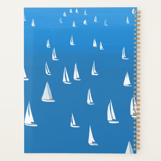 Zeilboten in diep blauw Zee - Regatta Sailships Planner (Achterkant)