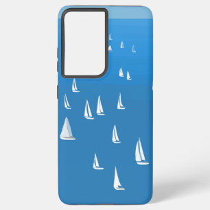 Zeilboten in diep blauw Zee - Regatta Sailships Samsung Galaxy Hoesje