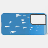 Zeilboten in diep blauw Zee - Regatta Sailships Samsung Galaxy Hoesje (Linkerkant)