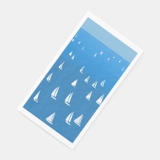 Zeilboten in diep blauw Zee - Regatta Sailships Servet (Hoek)