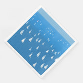 Zeilboten in diep blauw Zee - Regatta Sailships Servet (Hoek)