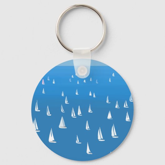 Zeilboten in diep blauw Zee - Regatta Sailships Sleutelhanger (Voorkant)