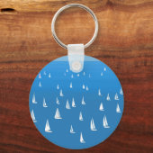 Zeilboten in diep blauw Zee - Regatta Sailships Sleutelhanger (Voorkant)