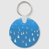 Zeilboten in diep blauw Zee - Regatta Sailships Sleutelhanger (Achterkant)