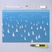 Zeilboten in diep blauw Zee - Regatta Sailships Tissuepapier (Craft)