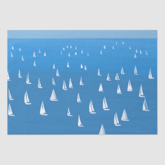 Zeilboten in diep blauw Zee - Regatta Sailships Tissuepapier (Voorkant)