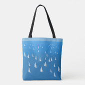 Zeilboten in diep blauw Zee - Regatta Sailships Tote Bag (Achterkant)