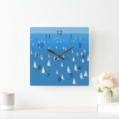 Zeilboten in diep blauw Zee - Regatta Sailships Vierkante Klok (Huis)