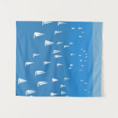 Zeilboten in diep blauw Zee - Regatta Sailships Wandkleed (Voorkant (horizontaal))