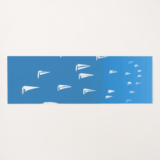 Zeilboten in diep blauw Zee - Regatta Sailships Yogamat (Achterkant (horizontaal))