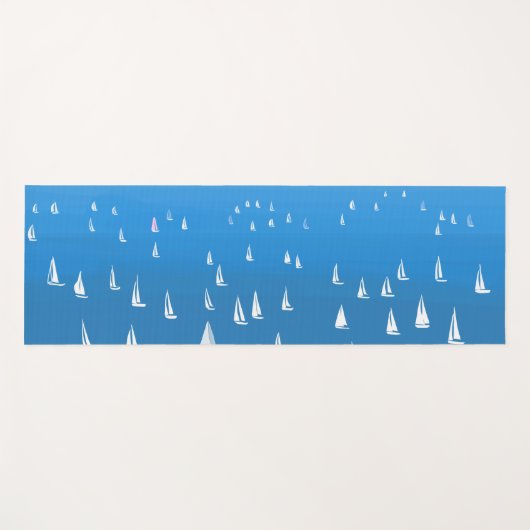 Zeilboten in diep blauw Zee - Regatta Sailships Yogamat (Voorkant (horizontaal))