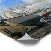 Zeilboten in droogdok in Antigua Canvas Print (Hoek)