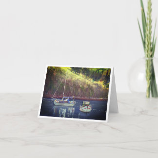 Zeilboten in een baai kaart