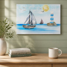 Zeilboten in een blauwe oceaan