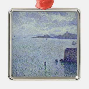 zeilboten in een estuarium, c.1892-93 metalen ornament