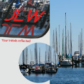 Zeilboten in een rij nautische kust fotografisch bureaumat