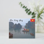 Zeilboten in Ha Long Bay - Vietnam, Azië Briefkaart (Staand voorkant)