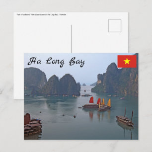 Zeilboten in Ha Long Bay - Vietnam, Azië Briefkaart